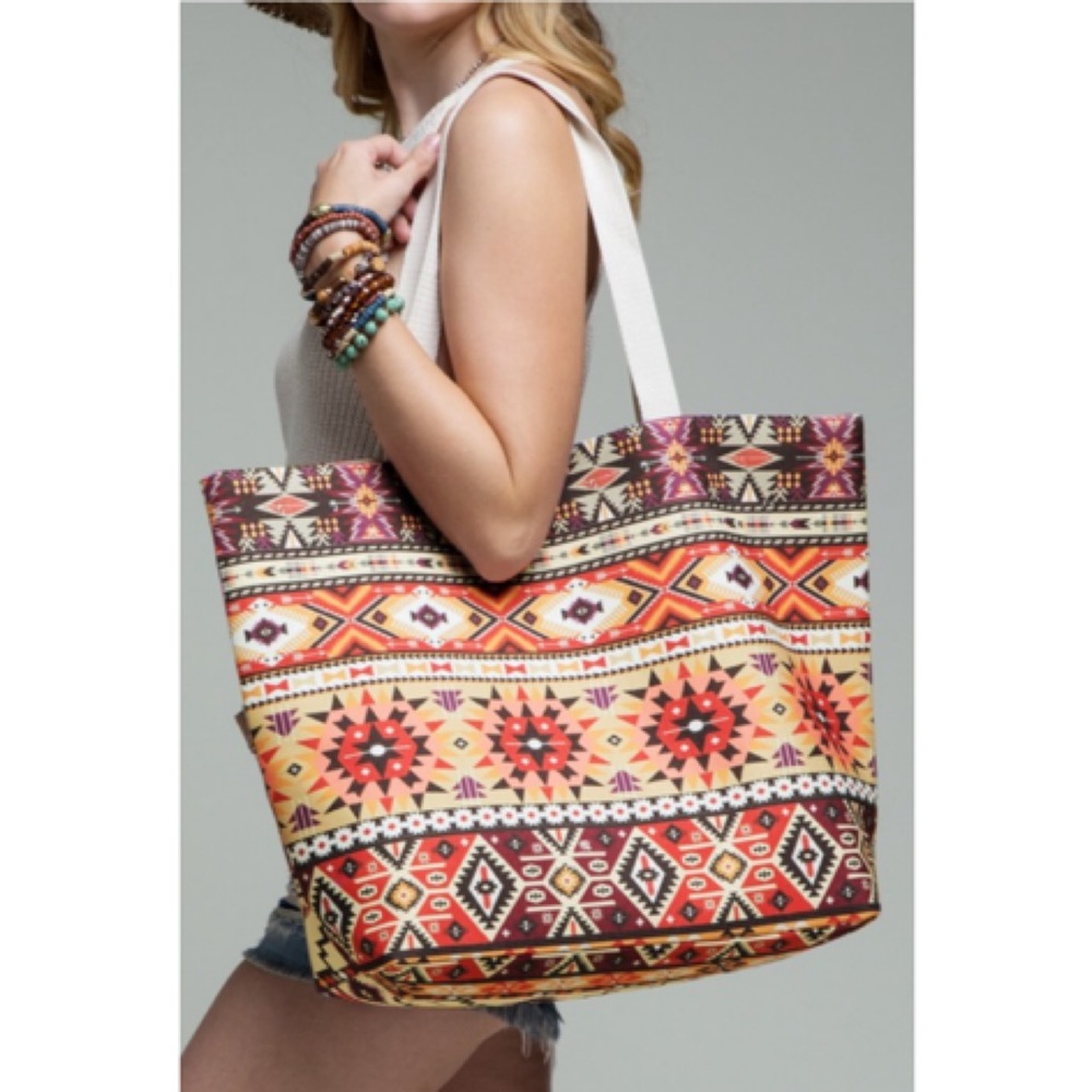 Vibrant Ethnic Print Tote